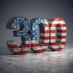 Fototapeta premium 300 American Flag Number Patriotism USA Graphic Design Milestone