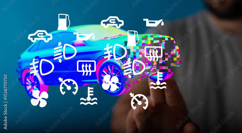 Poster Understand your car's dashboard warning lights.  Learn the meanings of common symbols and what to do.