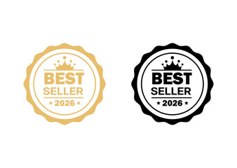 Best seller 2026 award badge in gold and black