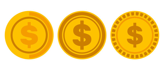 Isolated Coin vector design in flat style, Financial graphic elements illustration on Transparent background, Editable Isolated Coin vector design in flat style, Financial graphic  illustration.