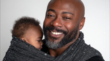 Photograph of a Black man with a bald head and short beard, smiling and wearing an all-black outfit. 