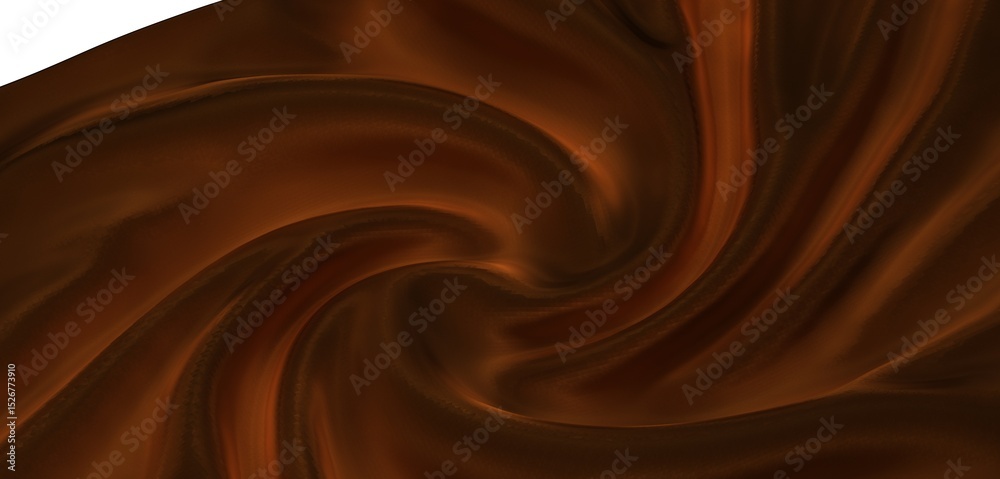 Poster high-resolution image of brown silk fabric with elegant swirls. perfect for backgrounds, textures, a