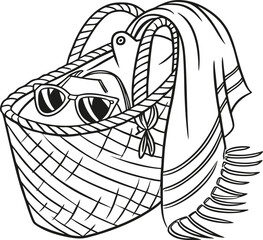 Black and white cartoon illustration of a lion man face symbol sketch drawing art design with hand drawn fish food