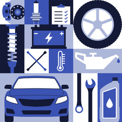 Car maintenance and repair geometric background