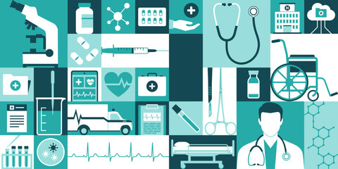 Medical services and healthcare geometric pattern
