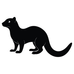 Fototapeta premium Black silhouette of a small mammal standing