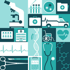 Medical services and healthcare geometric pattern