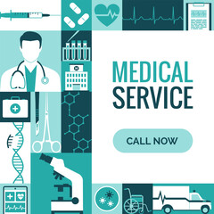 Medical services and healthcare geometric pattern