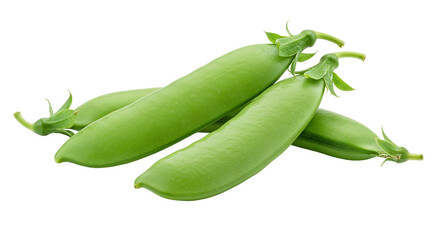 Fresh green sugar snap peas isolated on white background, isolated, no background