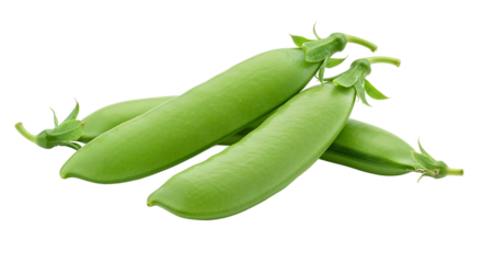 Fresh green sugar snap peas isolated on white background, isolated, no background