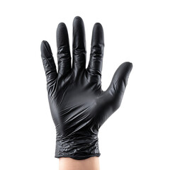 Black Nitrile Gloves Protection Safety and Hygiene in One isolated on transparent background