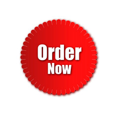 red button with text