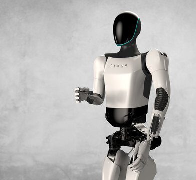 Shanghai, China - June 5th 2025: Tesla Humanoid Robot Optimus.