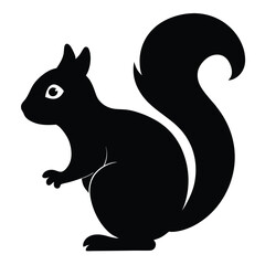 Obraz premium Black silhouette squirrel cute animal design
