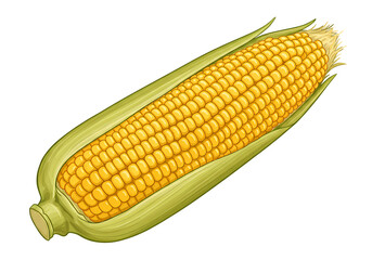 Sweet Corn: Vibrant Illustration of Ripe Maize