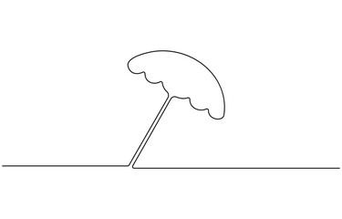 Continuous one line drawing of opened umbrella. Single line drawing illustration of umbrella for rain and ,  line art of umbrella cover day good for umbrella cover day celebrate. line art.