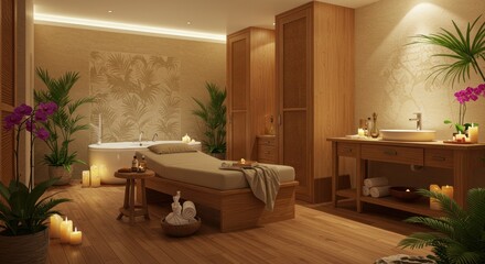 Spa treatment room interior