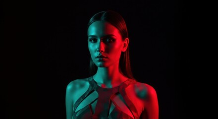 Split color portrait of a person