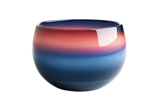 A gradient glass bowl with sunset hues, a beautiful and modern design. background removed