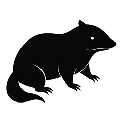 Obraz premium Black silhouette of a solenodon mammal