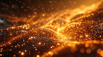 Abstract Background with Gold Dust Particles