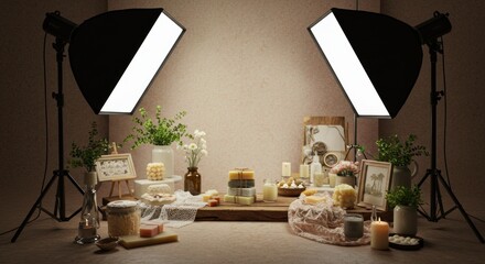 Studio lighting setup for photography
