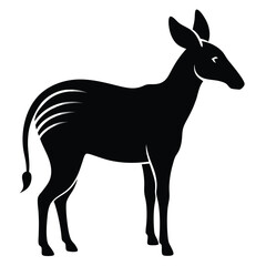 Okapi silhouette african wildlife animal vector
