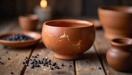 Clay pottery in earthy tones showcasing traditional craftsmanship for rustic decor