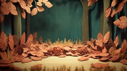 Autumn scene crafted from paper.