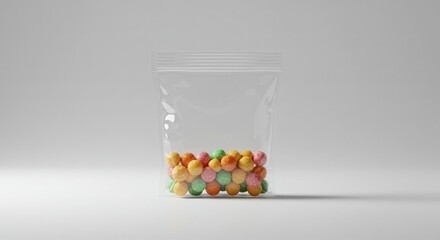 Transparent container with assorted objects