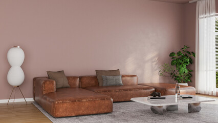Sophisticated Living Room with Leather Sectional