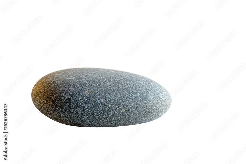Poster single, grey, smooth river stone isolated on transparent background. perfect for design elements. ba