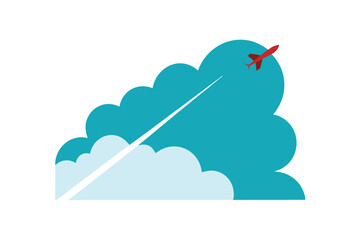 Sky With Airplane Trail Aviation Themed View with Contrail Streaks vector art illustration