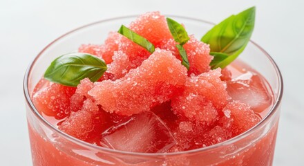 Watermelon drink with basil