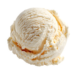 Creamy Vanilla Ice Cream Scoop Delicious Dessert Photography isolated on transparent background