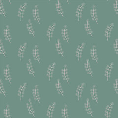  Pink meadow flowers seamless pattern,Botanical flowers on dark green background line art ,botanical pattern,outline flowers.