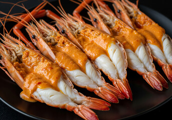 An appetizing spread of barbecued mixed seafood, perfect for a feast or celebration