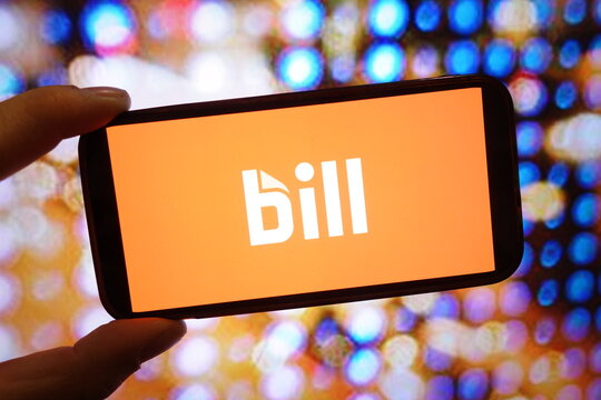 Konskie, Poland - February 19, 2025: Bill.com company logo displayed on mobile phone