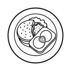 Continuous Line Drawing of Elegant Table Setting with Cutlery

