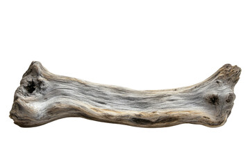 Obraz premium A weathered, gray driftwood piece, isolated on a transparent background. background removed