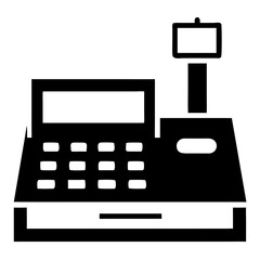 Fototapeta premium Isolated Cash Register Icon for Business Blogs, Retail Websites, Financial Education, E-commerce Content, and Commercial Design 
