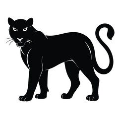 Majestic black panther silhouette powerful wildcat