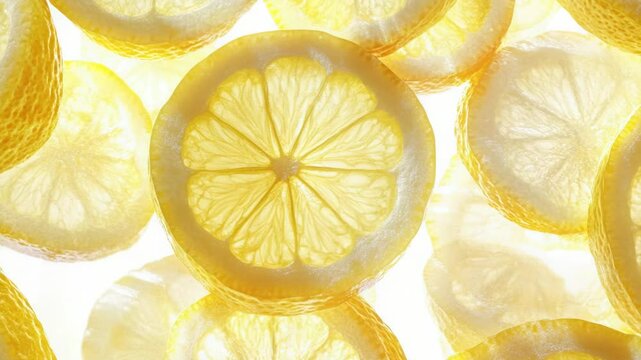 Fresh lemon slices  from a close perspective