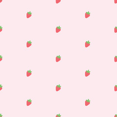 Strawberry seamless pattern. Trendy summer background. Vector illustration cartoon flat style