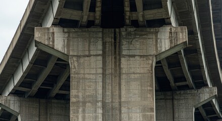 Bridge support pillars and roadway structure