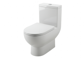 White ceramic toilet isolated on transparent background