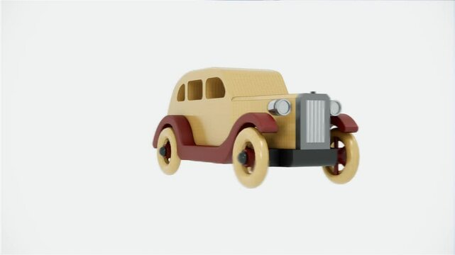 vintage toy car 360 animation