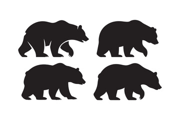Bear Silhouettes Vector Design Art