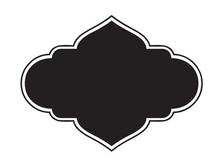 Vector isolated background frame for text colorless black and white outline silhouette shadow shape stencil solid black