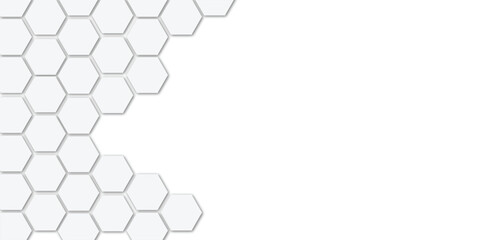 Abstract technology white geometric hexagon on transparent concept design honeycomb shape vector. 